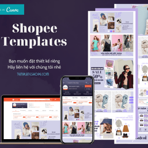 thiết kế templates trang trí gian hàng, trang trí shop online, template shopee