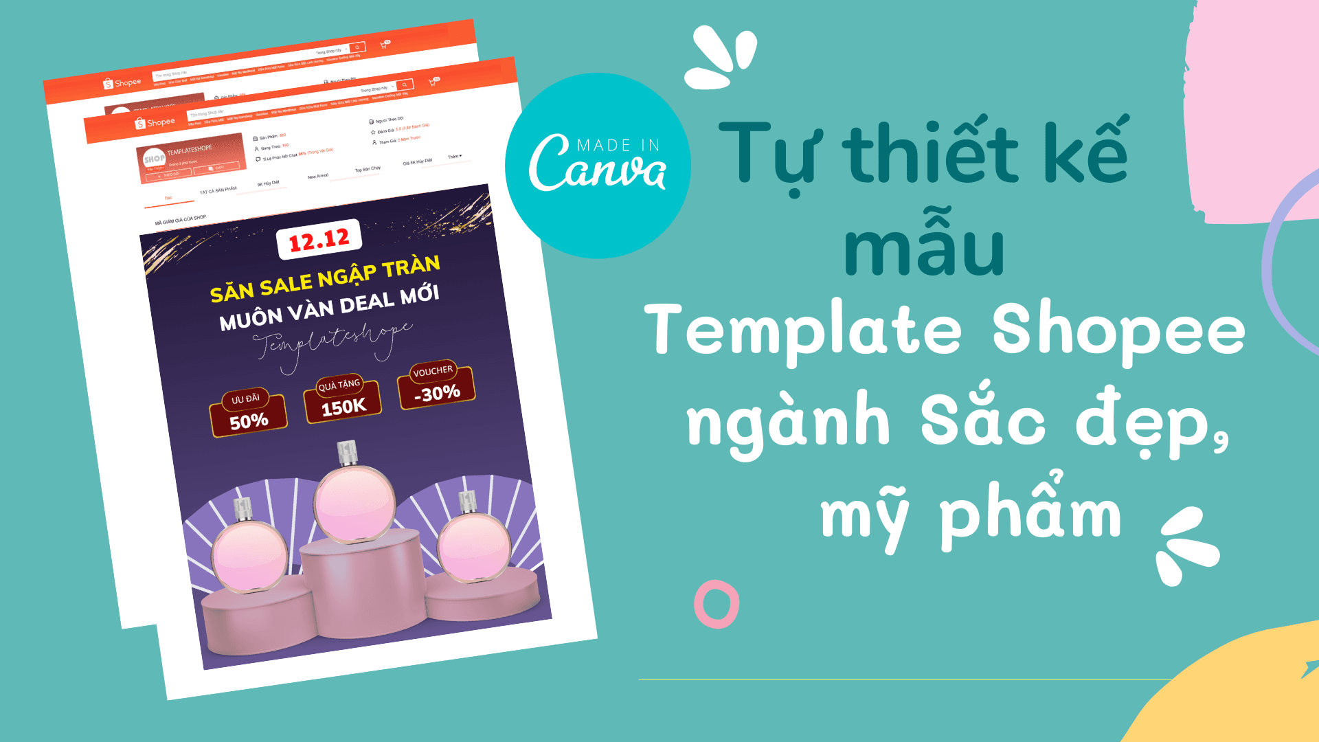 thiết kế templates trang trí shop online với canva
