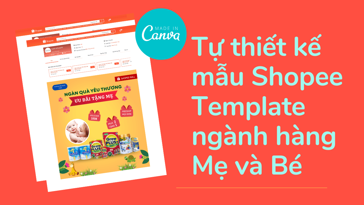 template shopee ngành mẹ và bé