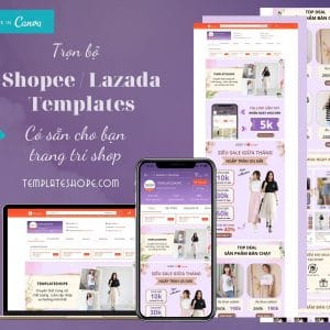 trang trí shop gian hàng shopee